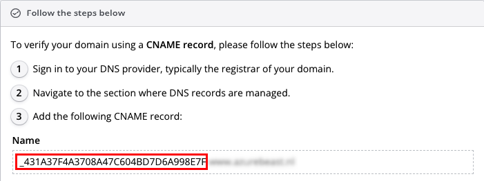 DNS Validation Name